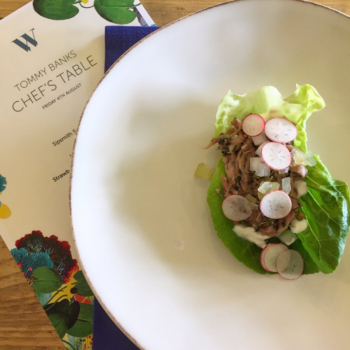 olivemagazine's tweet image. So you think #festival food is all burgers and chips? Think again. Look at the spoils of @TommyBanks8 pop-up at @WildernessHQ this weekend