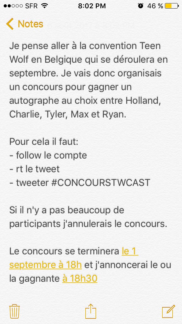 Twcastfr's tweet photo. #CONCOURS je vérifierais que toutes les conditions ont étés respectés https://t.co/hLFq0mQOfX