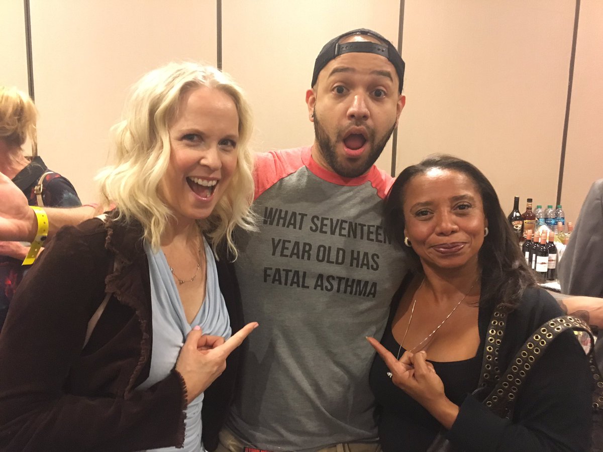YourBooAdrian's tweet image. Debbie and Sheila loving my shirt !! ☠️😍 I've quoted this line since birth !! #flashbackweekend #backpackgirls #freddykrueger #dreammaster