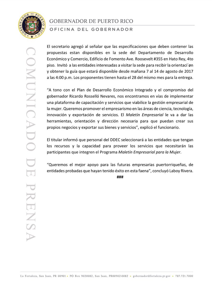 Anunciamos la convocatoria para el Maletín Empresarial para la Mujer <a href="/DDECPR/">DDEC Puerto Rico</a>