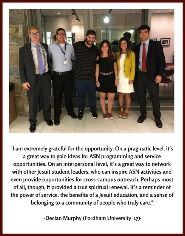 Alpha_Sigma_Nu's tweet photo. We would like to share our Seelos Grant Recipient, @FordhamNYC student Declan Murphy's reflection on attending #NJSLC at @Georgetown https://t.co/hJGOeS2PUX