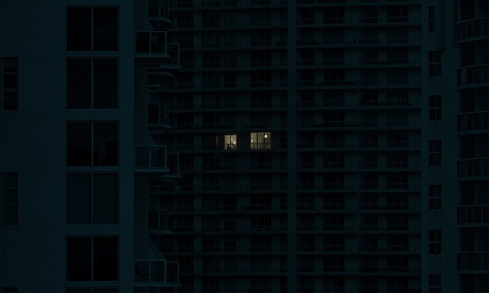 CreativeReview's tweet photo. Lonesome lit windows, in dark sombre cityscapes. Alone Together by @bikoutelis https://t.co/RfaBFNt36C https://t.co/jhUlvvmJB3