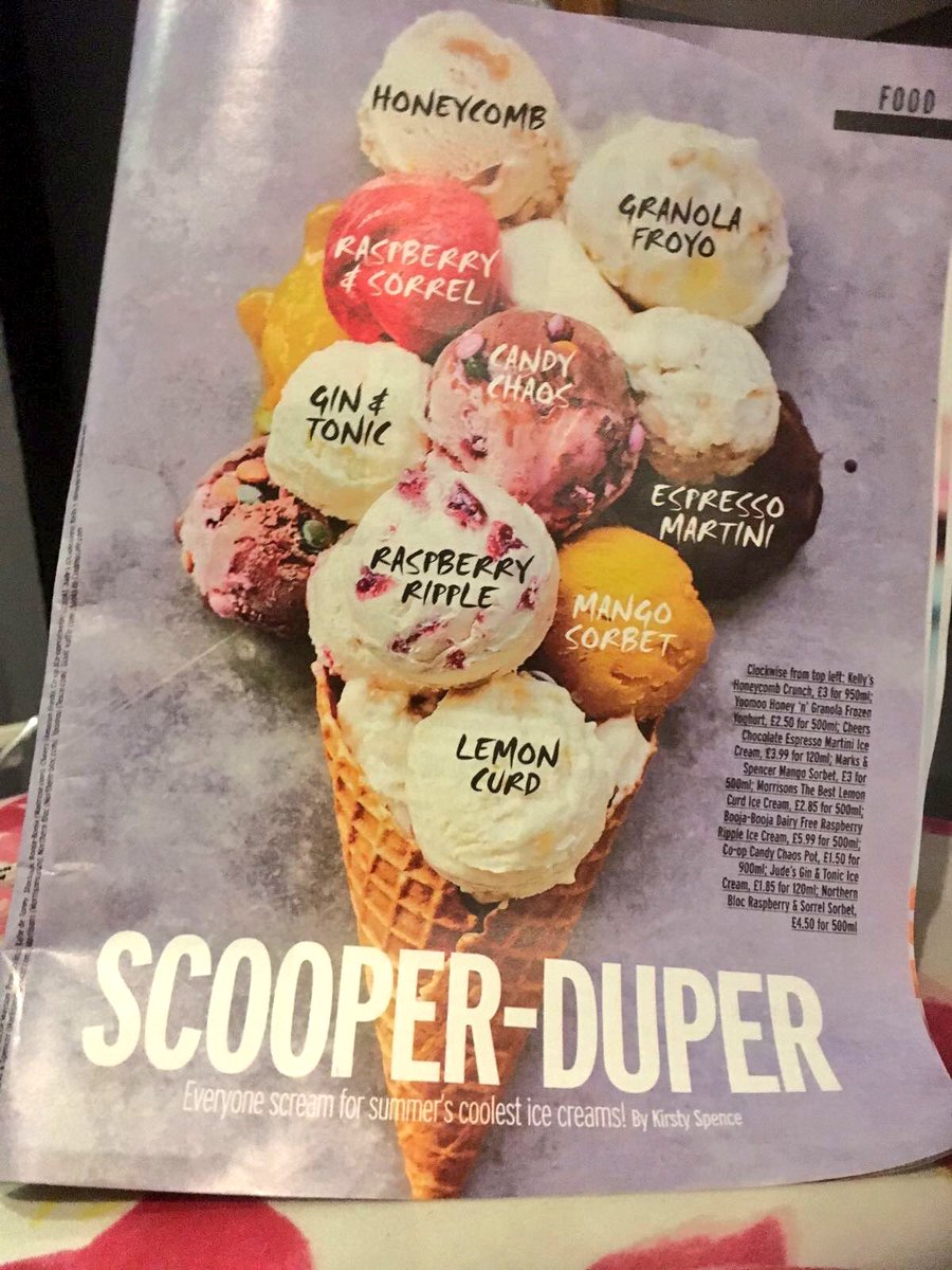 kirstylady's tweet photo. It's been an 'all scream for ice cream' kinda day - and I rounded up the best in @Fabulousmag. Ft @CheersIceCream @coopukfood @Judesicecream https://t.co/2piuEgRp70