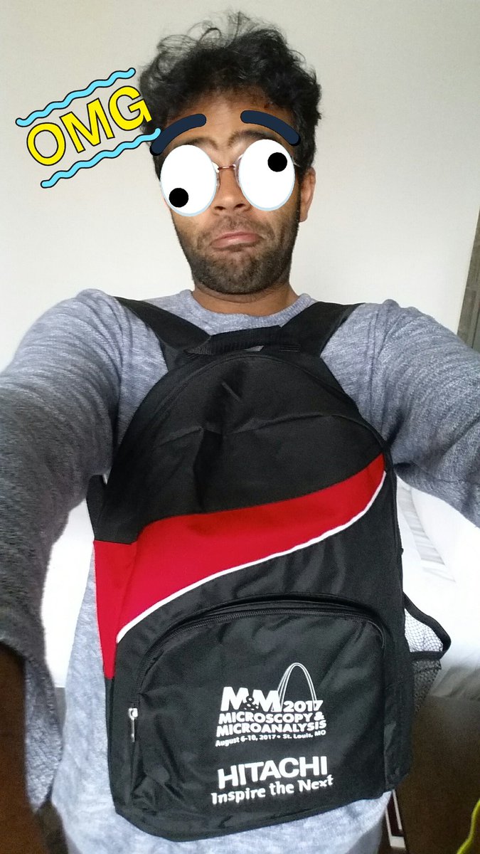 prashantksk's tweet photo. Best thing about #MM2017stl is the backpack. Those tote bags were lining my closet for last 4 years. #microscopysoc #TEM #science https://t.co/TFf9AN1mRa