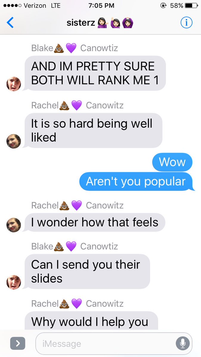 acanowitz's tweet photo. Happy National Sister Day! I put in these screenshots that accurately represent our relationship https://t.co/R1YrQMWVsA