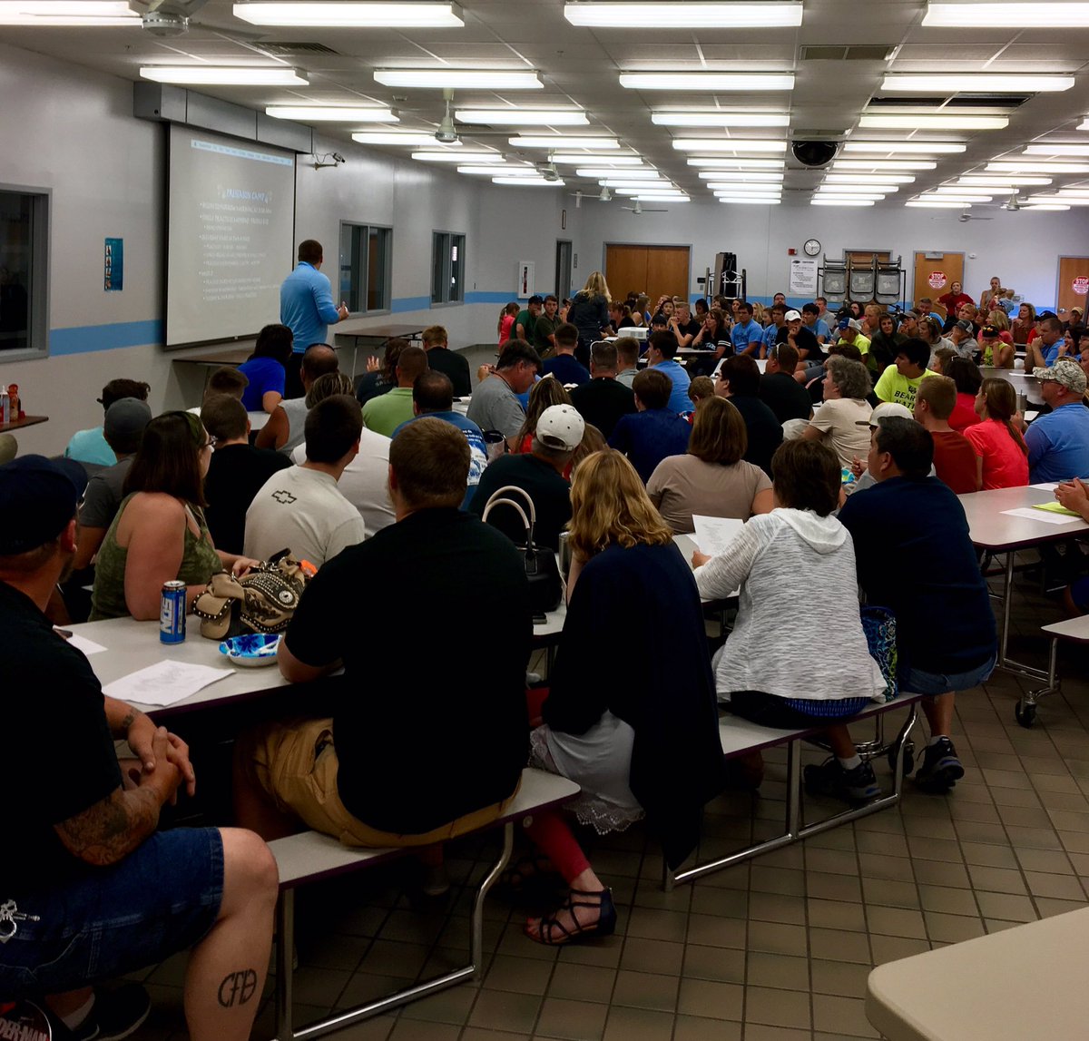 Great turnout for Panthers football parent/player meeting! #Panthers #RiseAbove