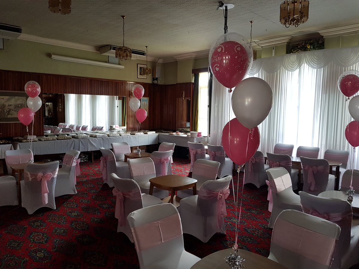 BalloonbeyondUK's tweet image. Pink and White Wedding setup at the Polish Club Nottingham