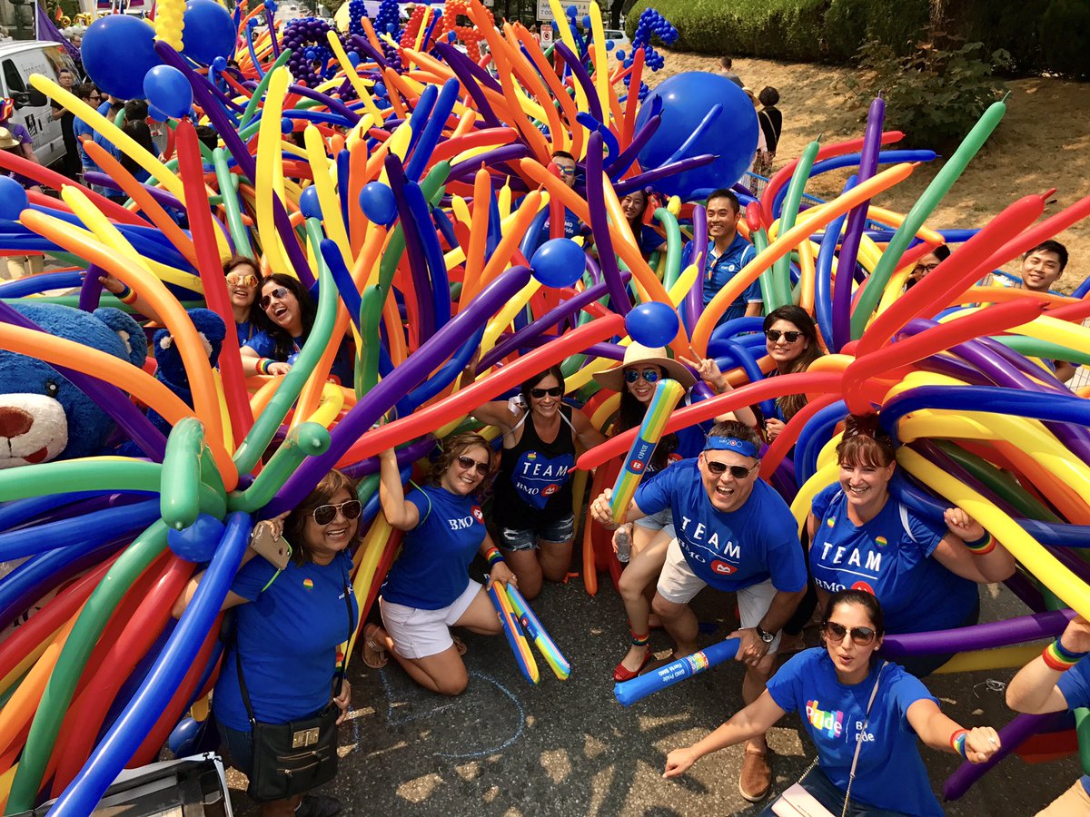 bmobonner's tweet photo. There wasn't another balloon left in Vancouver.... most photographed bunch in the parade! We killed it. Nice job Team #HappyPride https://t.co/0A12aVLNZM