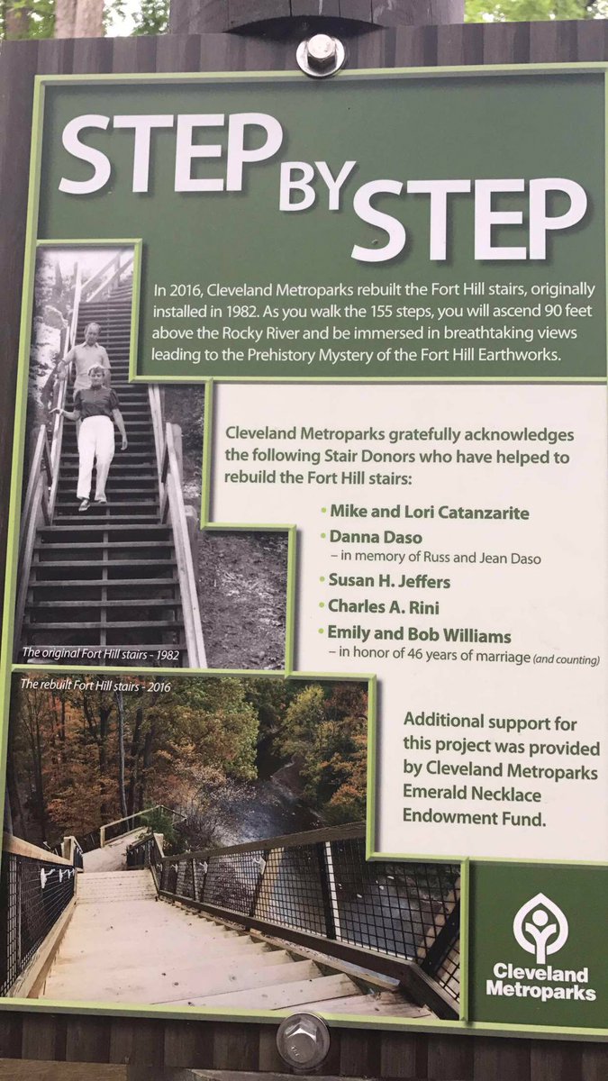 AnastasiaAE_'s tweet photo. 155 steps per flight...Walked 14 flights...520 steps/mile...I survived 4.17 miles ππΎββοΈπͺπΎ #FortHillStairs Many thanks to @clevemetroparks https://t.co/Yk0QBx5XxS