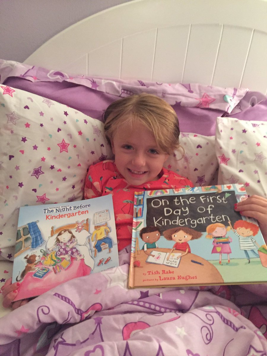 pickadpi's tweet photo. She's so excited for her 1st day of kindergarten! ๐๐๐โ๏ธ๐๐ #kindergarten #firstday #readingbeforebed #mommasbiggirl https://t.co/rBqHTJhUKH