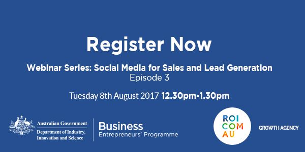 roicomau's tweet photo. Our 3rd webinar with the Australian Government is tomorrow - Sign up now #socialmedia https://t.co/cgd2d1rigt https://t.co/GQlADYSd1T