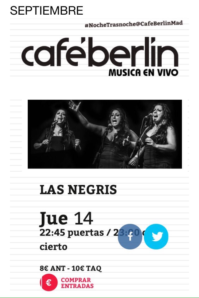 Os esperamos a la vuelta del veranito... En💃💃💃 <a href="/CafeBerlinMad/">Café Berlín Madrid</a>