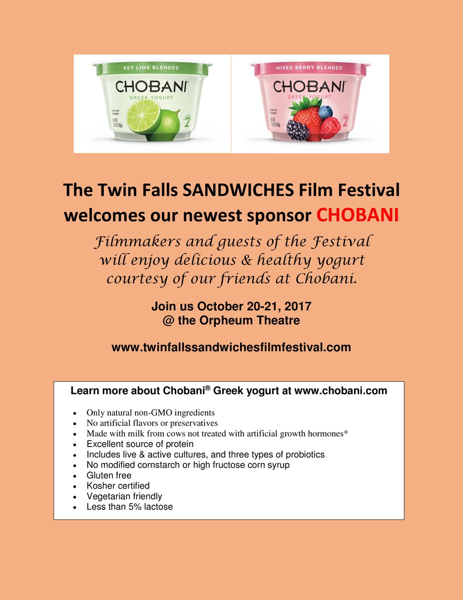 sandwichesff's tweet photo. Welcome @chobani our newest sponsor! Thank you for your support. #BringYourSpoonForChobani https://t.co/ZIQgdInZyd