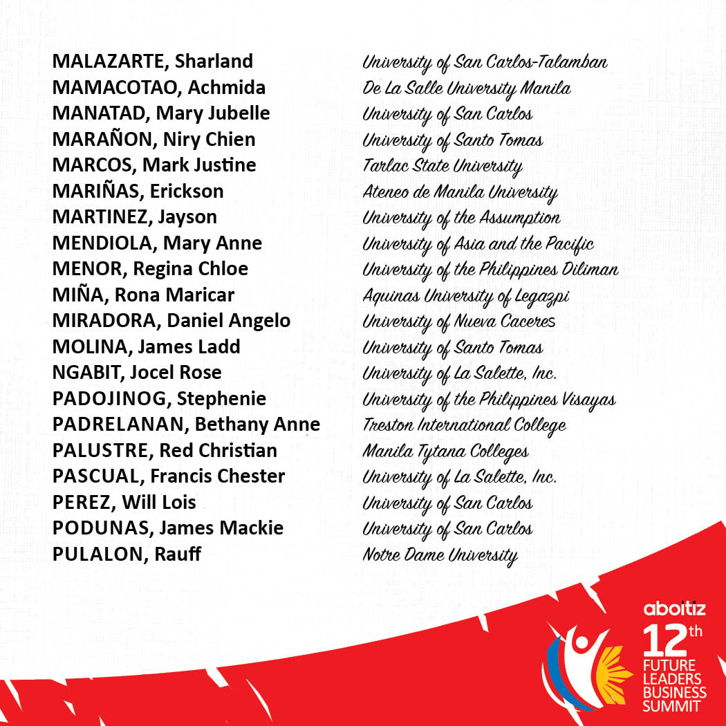 aboitiztalents's tweet photo. Congratulations to the #12thAFLBS Top 150 Qualifiers! You're on to the next round! https://t.co/G3NwnssBqc