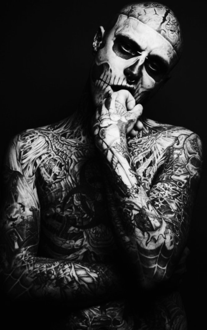 Happy birthday to Alternative model, actor and performance artist Rick Genest aka \"Zombie Boy\" 