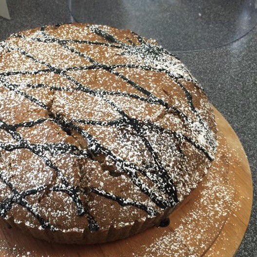 Courgette and Chocolate Chip Cake on the counter today