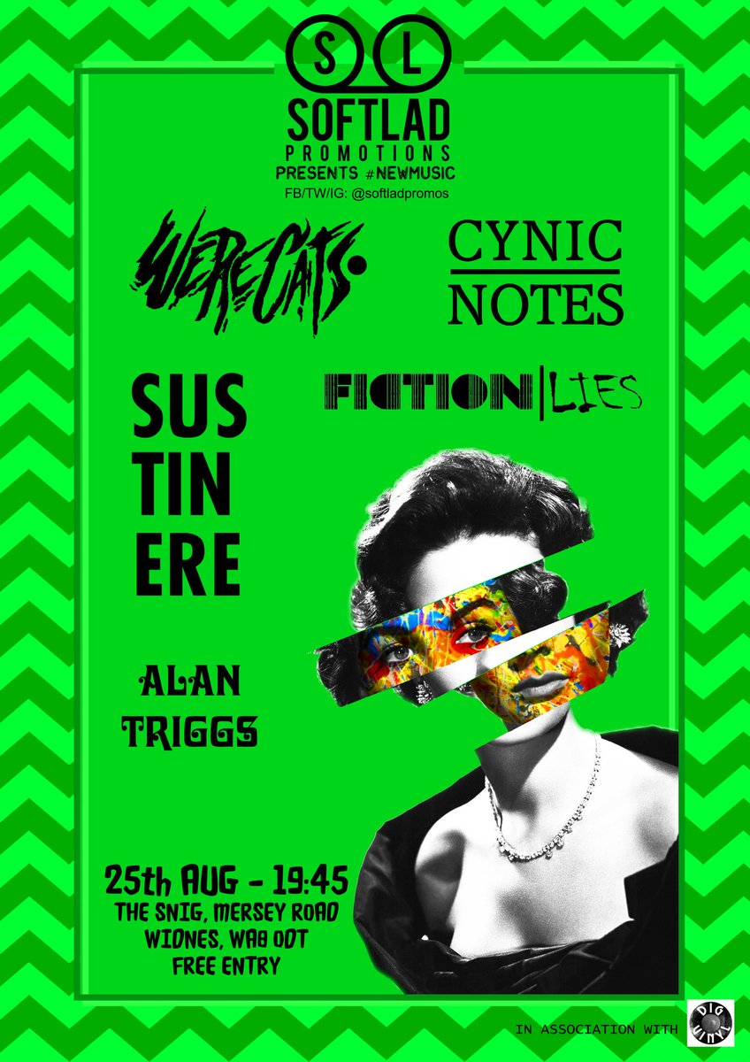 25th Aug, the Snig #widnes <a href="/CynicNotesUK/">CynicNotesUK</a> <a href="/Sustinereband/">Sustinere</a> @FictionLiesBand <a href="/alantriggsmusic/">AlanTriggsMusic</a> #NewMusic #unsignedhour #liverpoolmusic #goodmusic