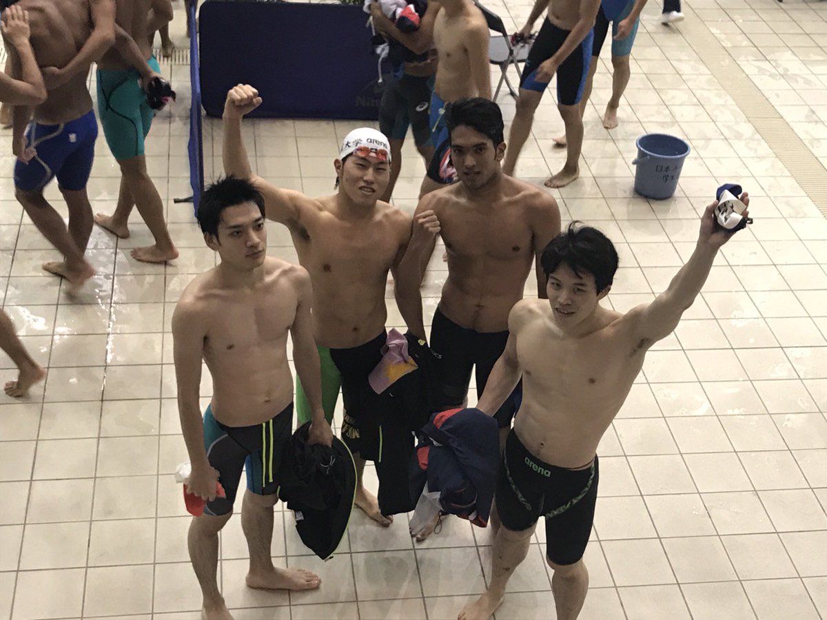 武蔵大学 水泳部 A Twitteren 関カレ速報 4部 男子4 100mフリーリレー タイム決勝 3 47 08 井元 56 38 中村 54 13 小林 55 32 投埜 59 43
