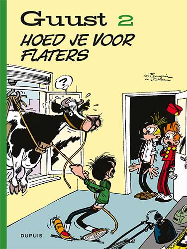 Guust Flater 60! Vanaf deze maand gevierd met complete, chronologische heruitgave van ALLE gags. Deze maand: album 1 &amp; 2. Mét ex-libris!