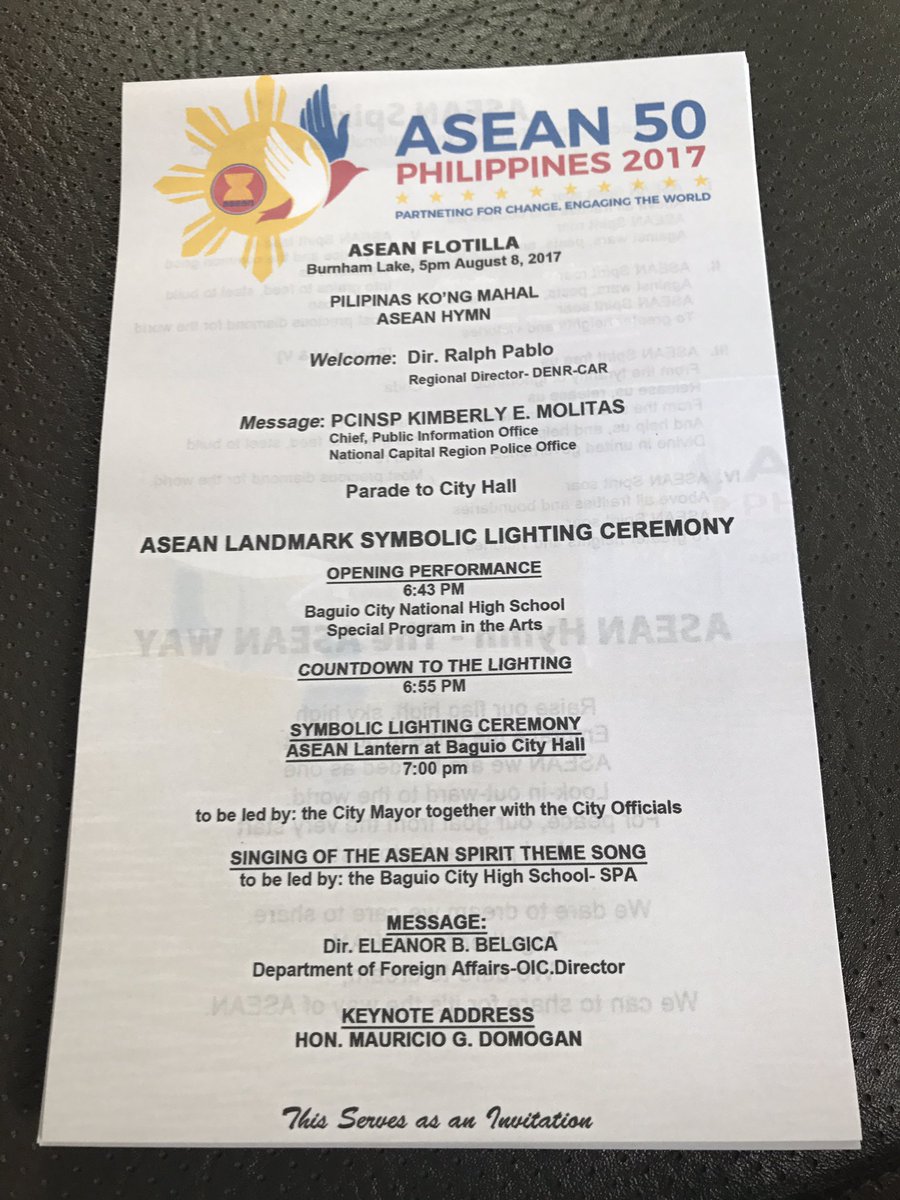Be part of the #ASEAN50 celebration tomorrow, 8 August in Baguio City
