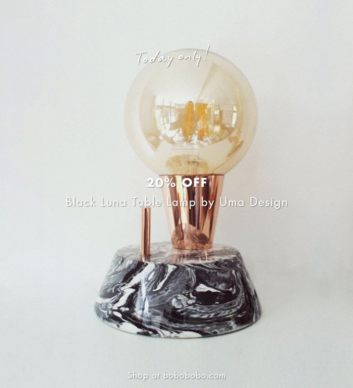 Special today only, get 20% off Uma Design's Black Luna Table Lamp as part of the celebration. Shop now: go.bo4.co/umd2