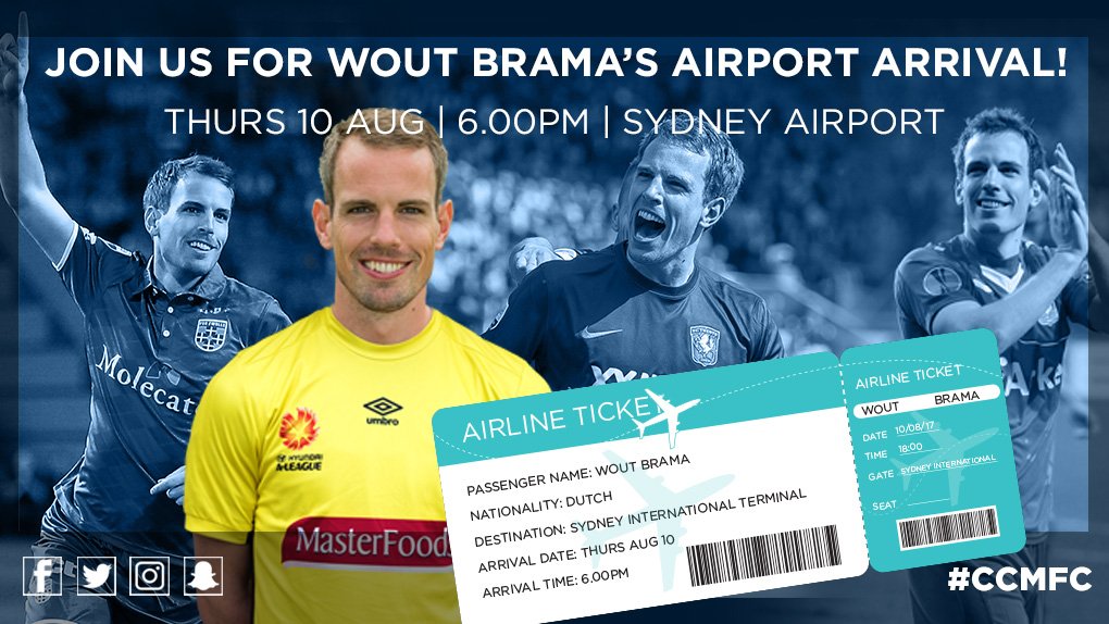 CCMariners's tweet image. You’re invited to welcome Wout Brama to Australia! Who’s joining us? Airport arrival info ✈️  bit.ly/2vEGHnr #WelcomeWout #ALeague