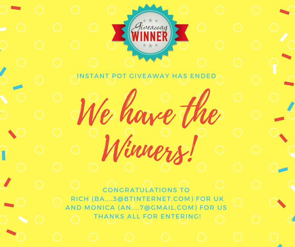 PJCKitchen's tweet image. The Instant Pot giveaway is finally over! We want to take a moment to thank you all for your participation, we really appreciate it!
