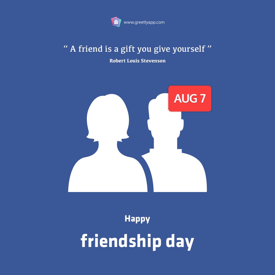greetlyapp's tweet photo. "A friend is a gift you give yourself” - Robert Louis Stevenson-
Happy Friendship day to all!

#friendshipday #happyfriendshipday https://t.co/U282ywcfMr