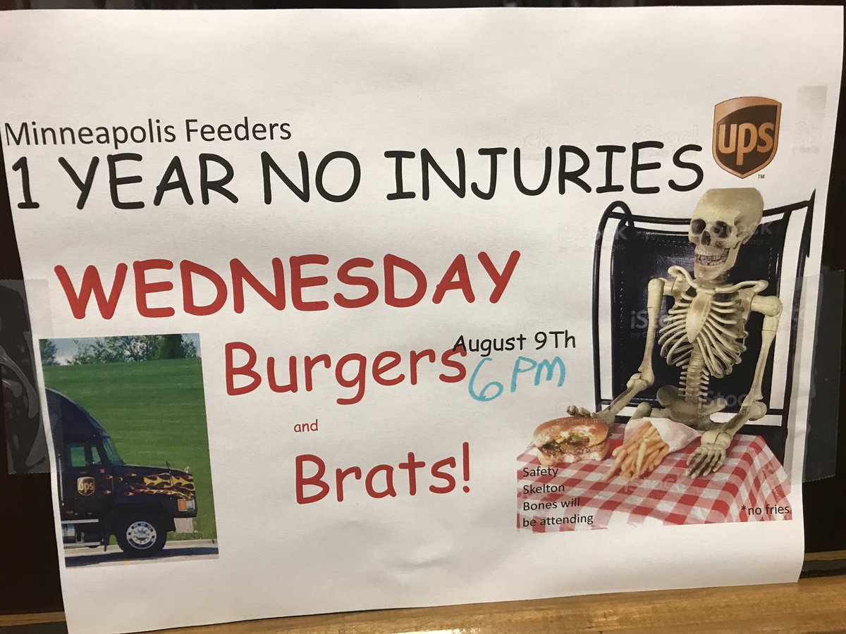 5549: feeders One year no injuries!!! Burgers and brats on Wednesday starting at 1800. Come for the food, and see the demo. #agklm