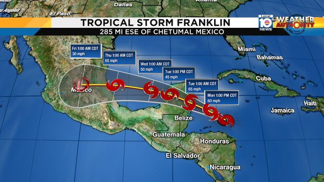 Here is the latest on T.S. Franklin.Watch Meteorologist Julie Durda for more. https://t.co/Ce9V5WxFem