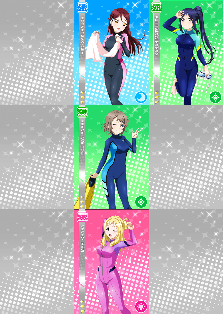 スクフェス部員まとめ A Twitter イベントsr先行配信部員 Aqours キャンペーンガール編 Sr梨子 Sr曜 追加 覚醒前 覚醒後 スクフェス部員まとめ