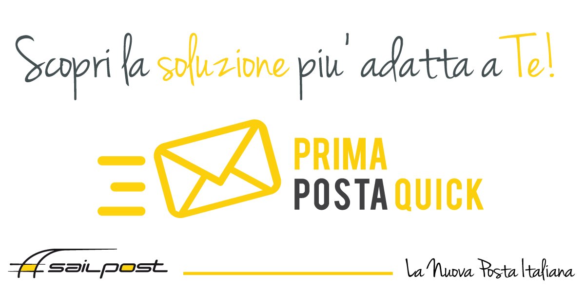 Sailpost_brand's tweet photo. Vuoi spedire le tue lettere velocemente e con l'esito di consegna? #ScegliSailpost e il servizio #PrimaPostaQuick! https://t.co/h9a5Ws3JmV https://t.co/aTcYfstHKh
