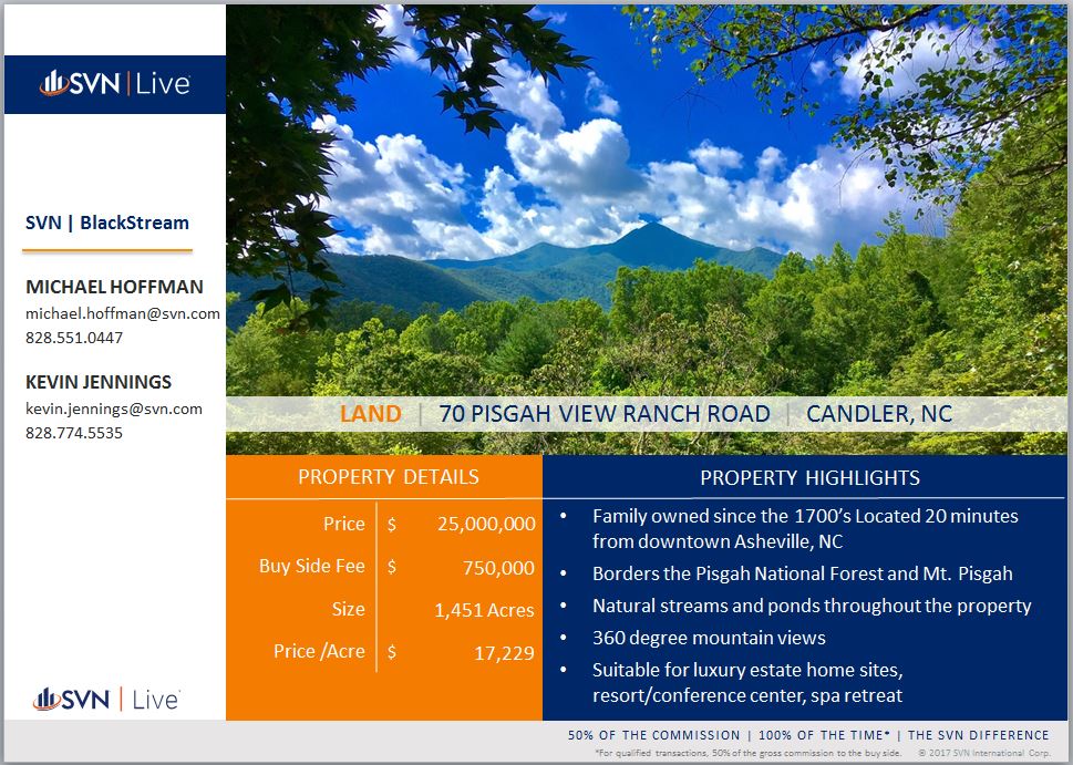 SVNic's tweet image. Beautiful #CRE land available for sale in Candler, NC #SVNBlackStream #SVN #SVNLive bit.ly/2uz7NIo