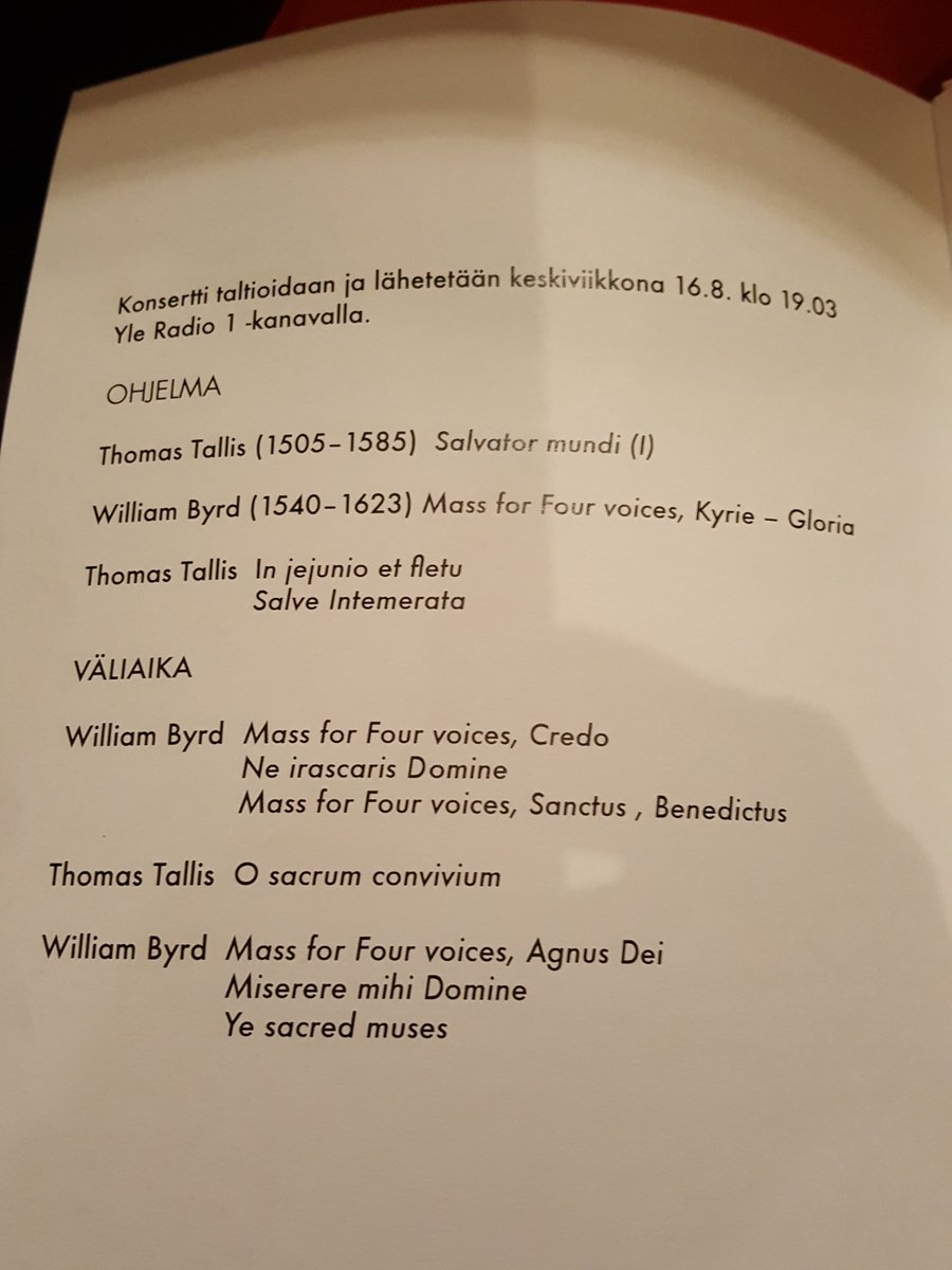 katri_leikola's tweet photo. Next concert: English polyphonies by William Byrd and Thomas Tallis. Performed by @EnsemPlusUltra @BRQVantaa #OldMusic ❤❤❤ https://t.co/HrB570XJJo