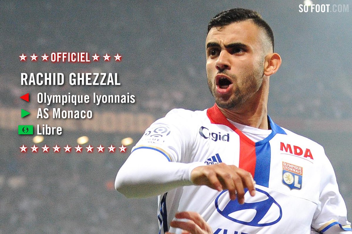 sofoot's tweet photo. Penser à prendre une photo de la tronche de JM Aulas le jour où Monaco revendra Ghezzal à l'Atlético pour 35 millions d'euros. https://t.co/CEGNYBhDJu