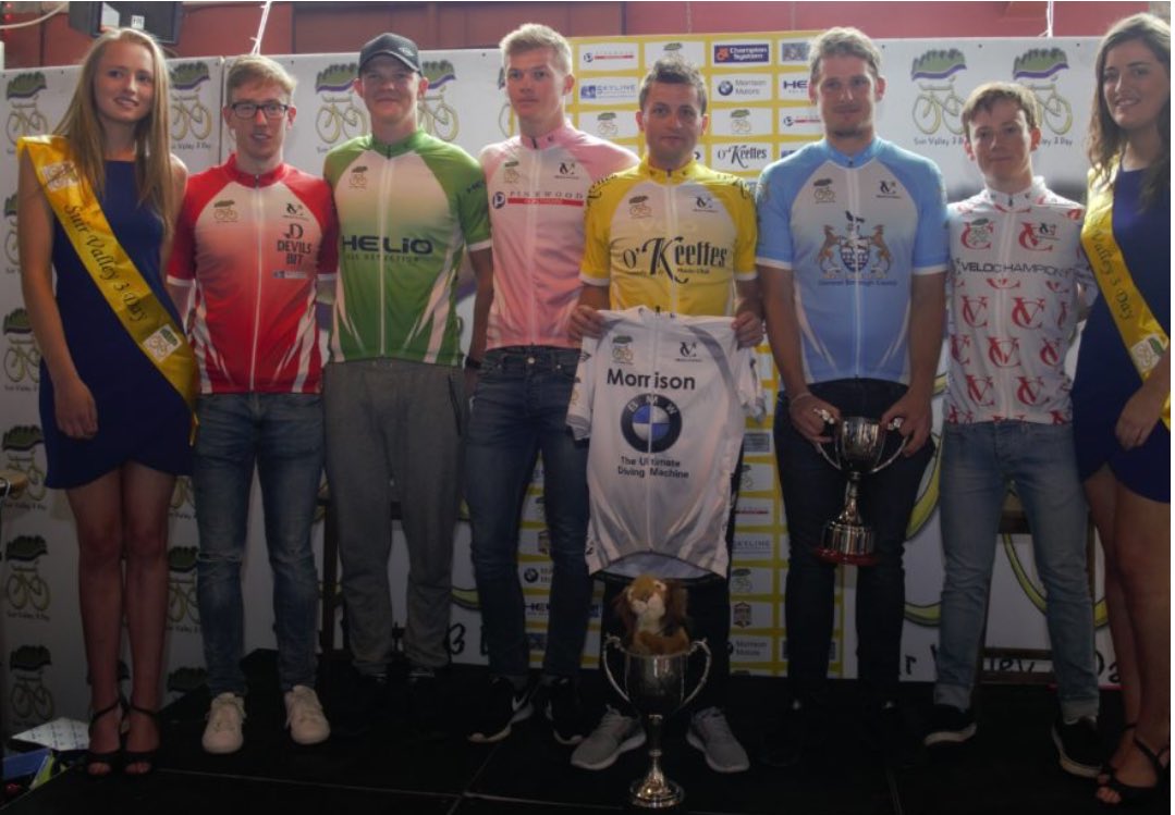 Strata3VeloRev's tweet photo. Taking the stage winners jersey &amp; yellow jersey is @markmdowling @strata3 @VeloRevolution @RotharAn @StephenRocheCyc #SV3day winner https://t.co/QVWGDzMRip