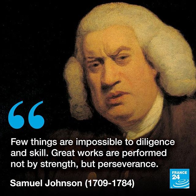 France24_en's tweet image. #quoteoftheday: "Few things are impossible to diligence and skill. Great works are performed not by strength, but… f24.my/1bEC.i