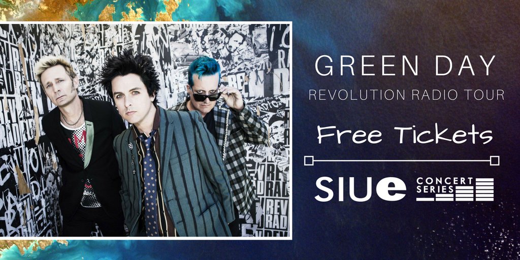 SIUE's tweet photo. .@GreenDay will be @hollywoodampstl August 14 during the #SIUESummerConcertSeries. Want tix? RT to win! Ends Wed at 12pm. #randomdrawing https://t.co/RkFa738C7X