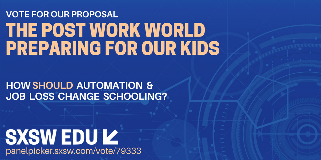 GingerLewman's tweet photo. This is a convo worth having. If you agree, we appreciate your vote at https://t.co/IcM3BY1Ge8 #SXSWEdu
#edchat #CTE #PostWorkWorld #edtech https://t.co/y2CzRLZix5