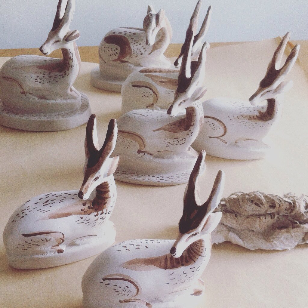 New handmade Deer , first coat ! #ceramics #Art #StokeOnTrent #pottery #Staffordshire #deer