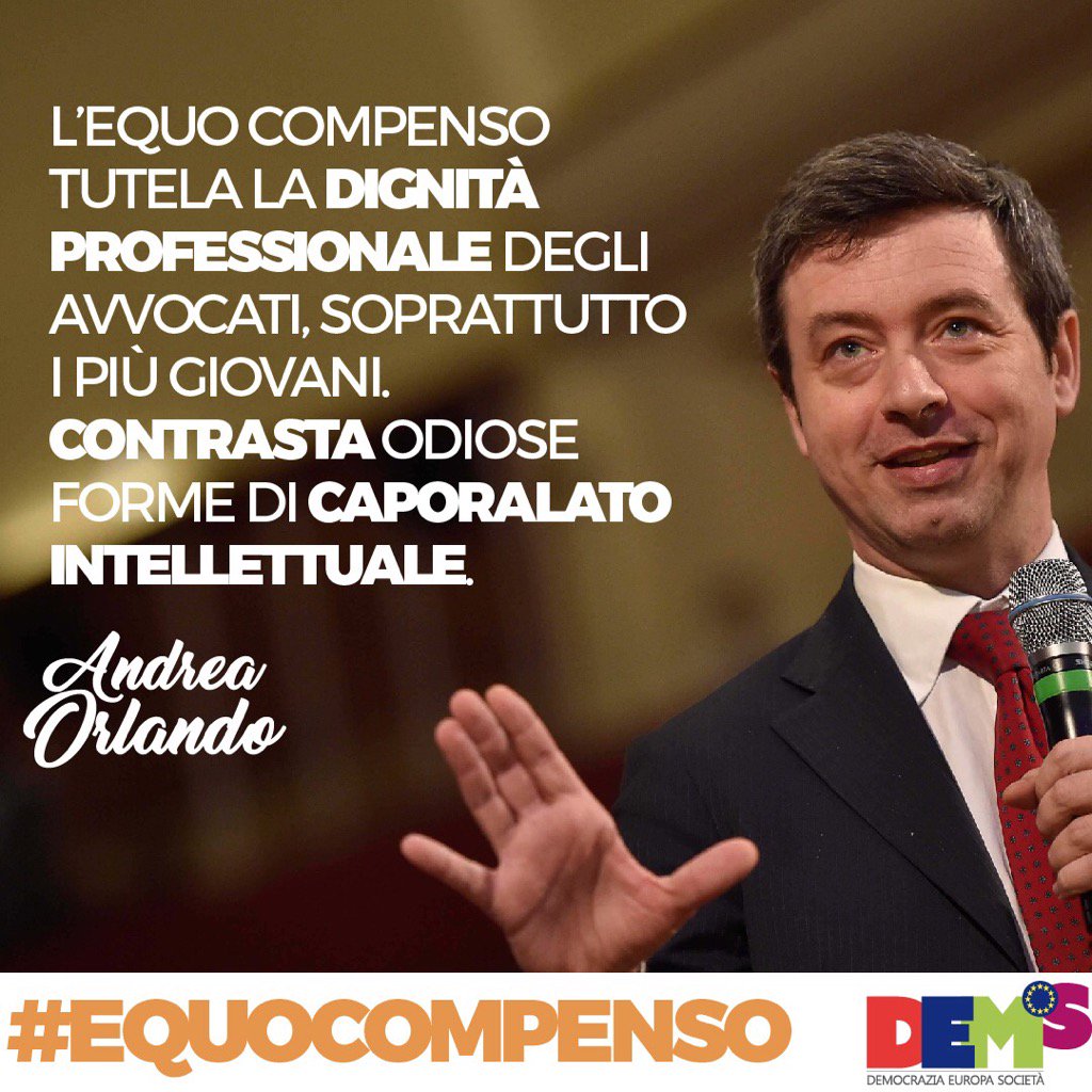 AndreaOrlandosp's tweet photo. #equocompenso una legge che parla a giovani e professioni, per contrastare impoverimento settori intellettuali Paese https://t.co/vPo45KR2Nk
