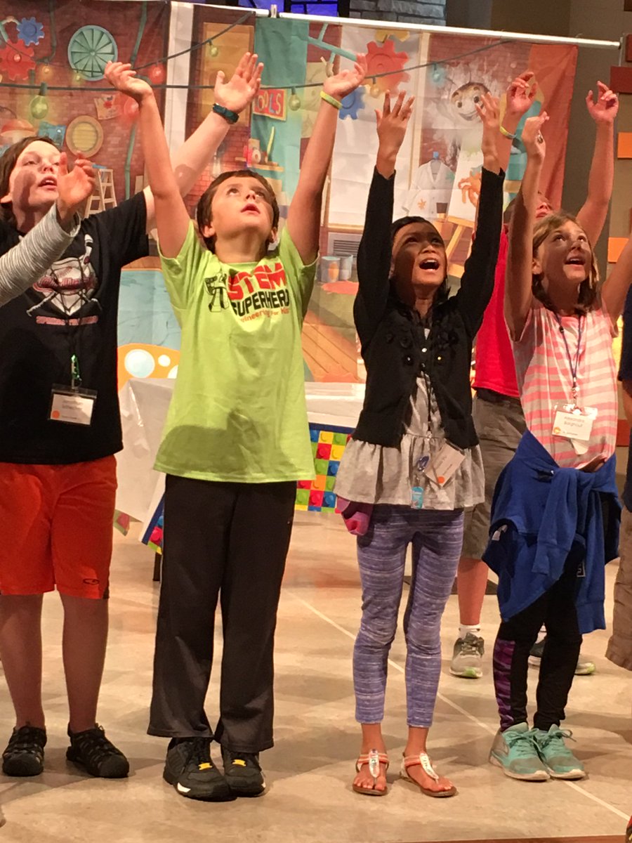 asburymadison's tweet photo. We are still on cloud nine after VBS! What a joy filled week! #vacationbibleschool #makerfunfactory #asburymadison #groupvbs https://t.co/nxMDjbxdJl