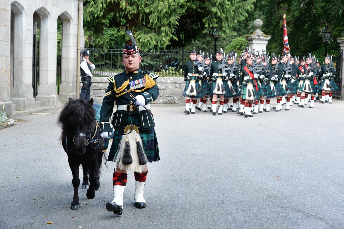 ArmyinScotland's tweet photo. #TheQueen inspects Royal Guard at #BalmoralCastle formed by @5SCOTS today https://t.co/y0mV4fU0wV