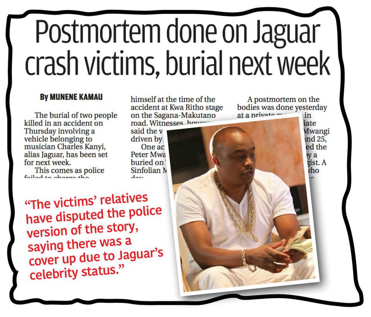 ItsMutai's tweet photo. I watched Jaguar story unfold and one thing was clear. Jaguar used the system to cover up. He can't even take responsibility for an accident https://t.co/ypPXTkphb5