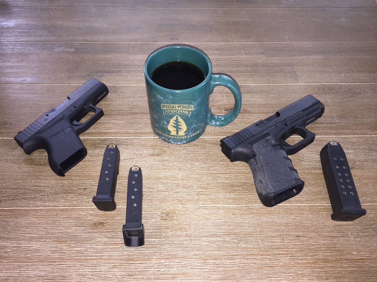 Green_Ops_Inc's tweet photo. Glock 19 or Glock 43? #EDC #mondaydecisions #mondaymotivation #thestruggleisreal #whoneedscoffee #greenopsinc #coffeeandguns #2A https://t.co/pW9WCBF6JD