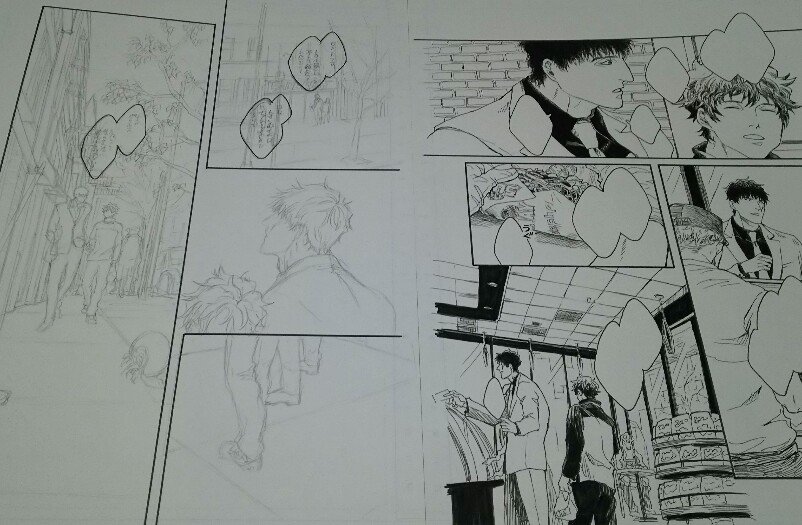 構成表を元に、一話ずつネームして下書きしてペン入れしてます。なぜなら2、3ページ分くらいで各作業に飽きちゃうからです。 