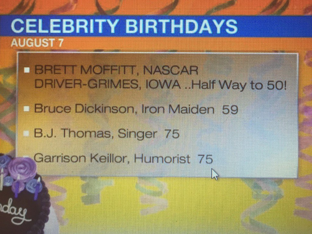 Happy Birthday to IOWA Driver ! You made the list, Buddy! 