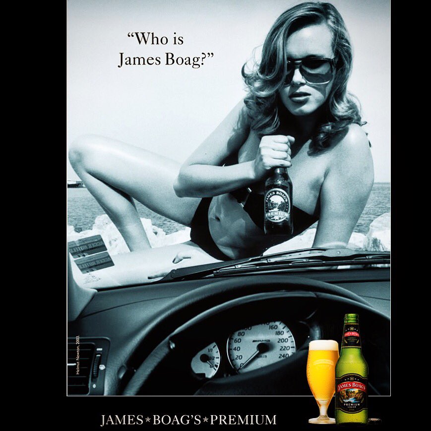 SASCHALILIC's tweet photo. Time for a beer with a vintage #JamesBoag ad I worked on with #HelmutNewton https://t.co/Vj3muBPuDd