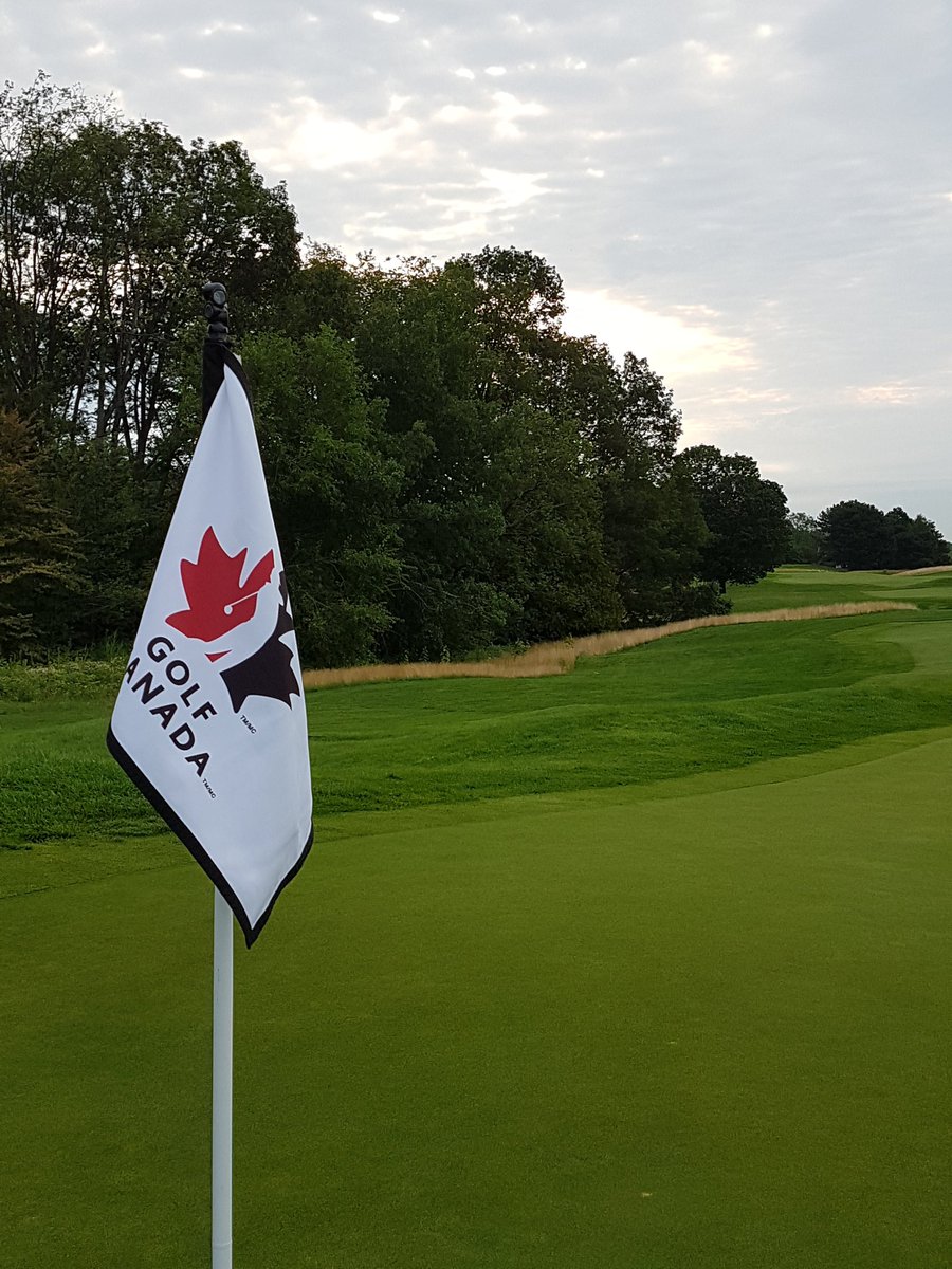 rolliecangolf's tweet photo. Dawn breaks on the opening round of 113th @TheGolfCanada Men's #CdnAm #TorontoGolfClub @IslingtonGC Play well gentlemen! #RulesOfficial https://t.co/4yMIv7wQMO