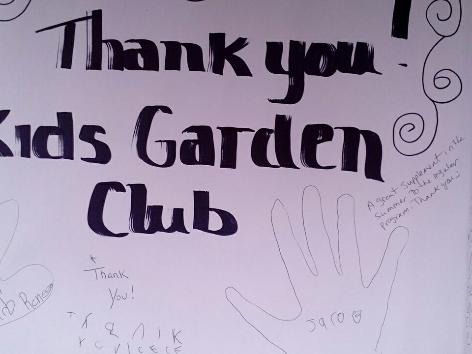 Messages from the kids and parents thanking Howell Home Depot for having a garden club for kids.